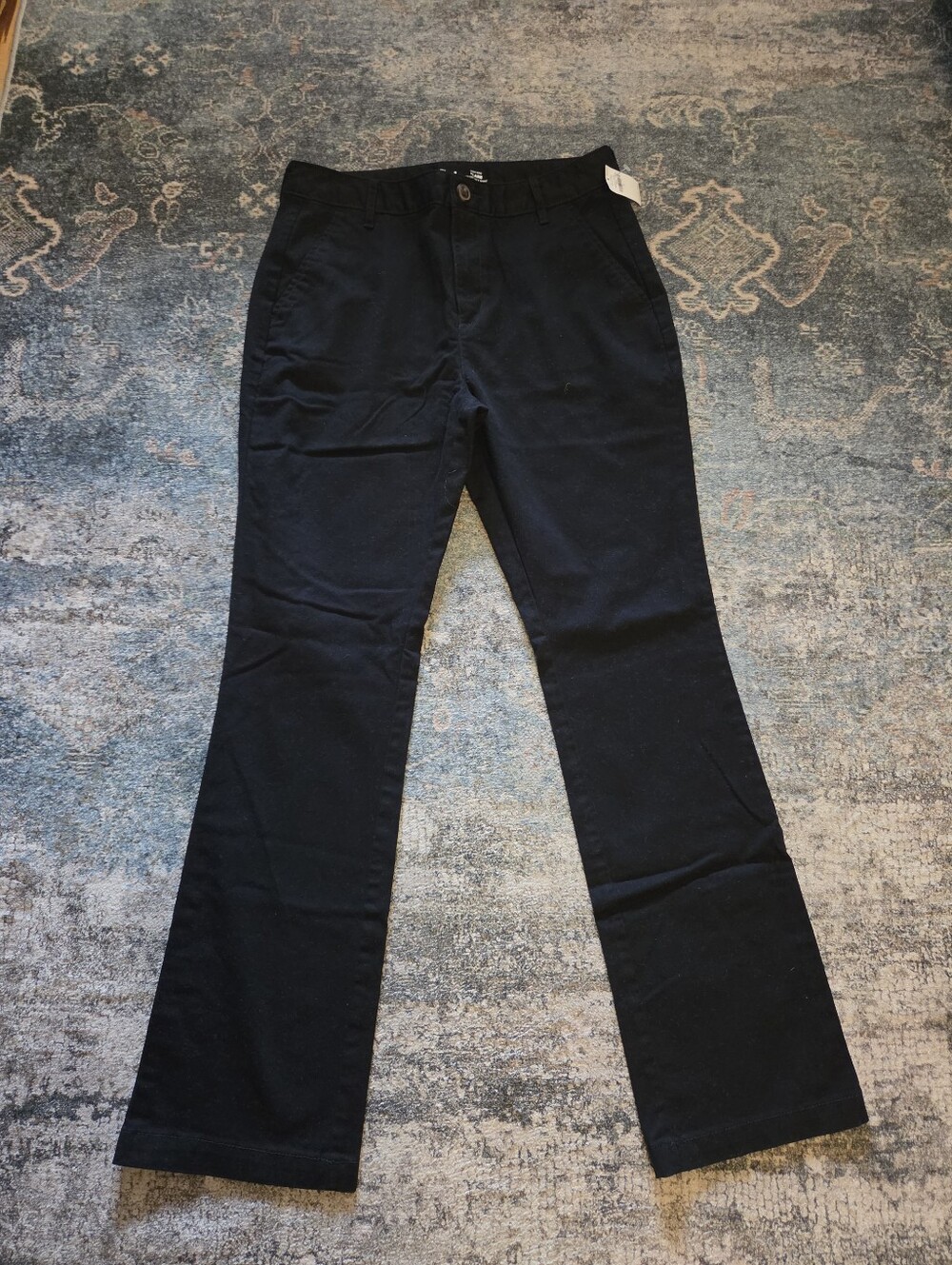 Old Navy High-Waisted Wow Flare Pants Black Adjustable Waist NWT Size 8